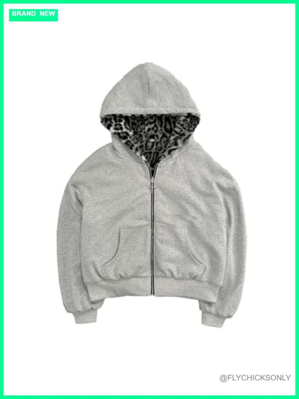 Y2K Womens Faux Fur Leopard Print Hoodies Zip Up Fleece Warm Jacket Fluffy